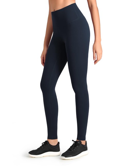 HeyNuts Workout Pro Extra Long Leggings for Tall Women, High Waisted Athletic Tummy Control Leggings Soft Yoga Pants 31'' True Navy M(8/10)