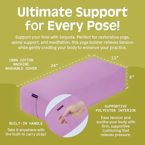 Yoga Bolster Pillow - Cotton Meditation Cushion for Support