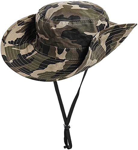 Boys' Camo Bucket Hat - Lightweight Sun Protection, 7-14 Years