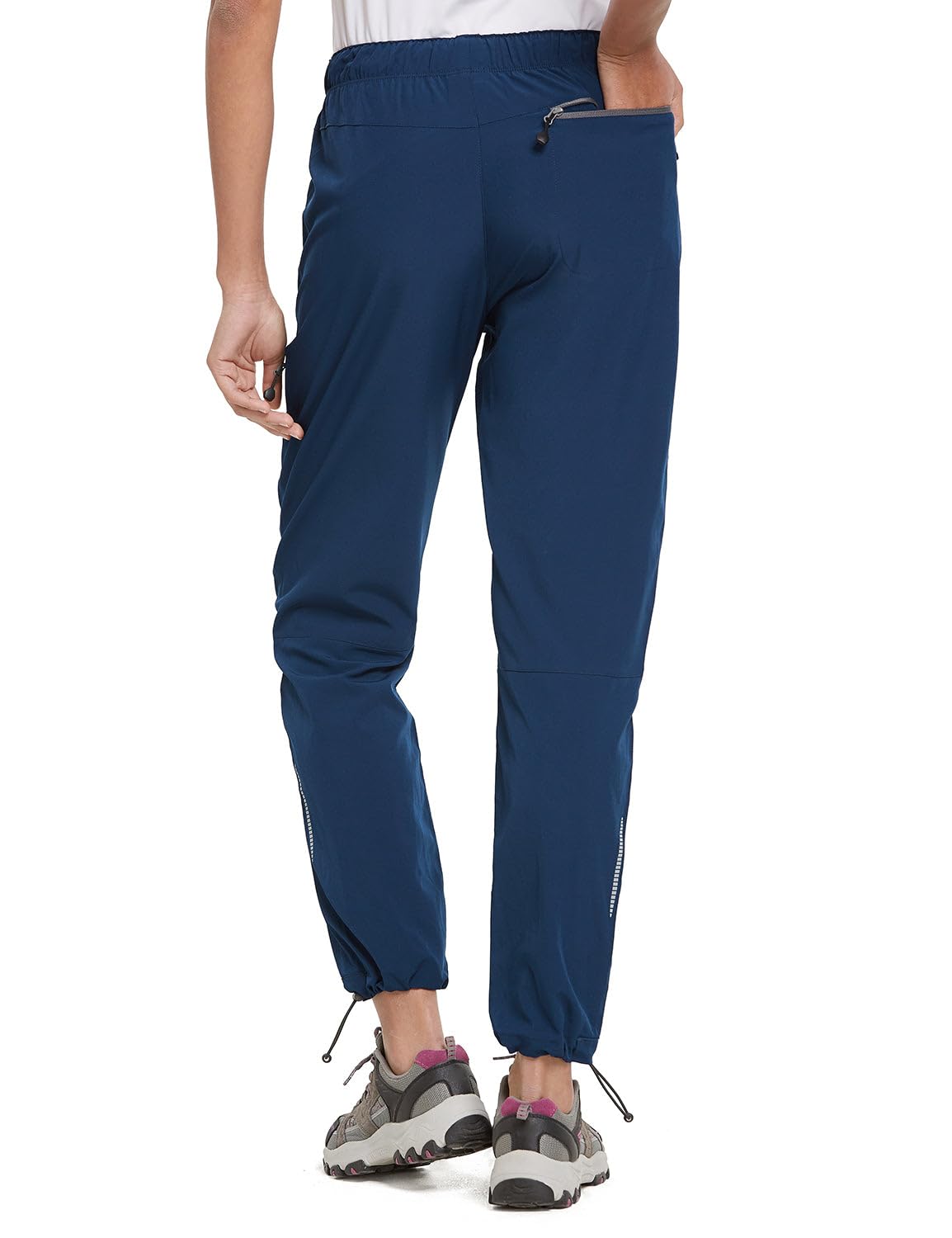 baleaf Travel Pants Women Hiking Long Tall Lightweight Quick Dry Water Resistant Cargo Pants 31'' Trip 31''-Navy Blue S
