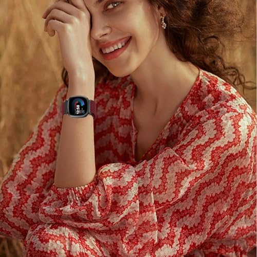Braided Stretchy Solo Loop Bands for Smartwatches (3 Pack) - Burgundy+Blue+Pine Green