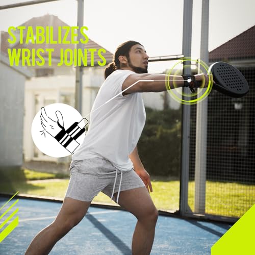 Powerlifting Wrist Wraps - Adjustable 18" Straps with Thumb Loops - Black Blue