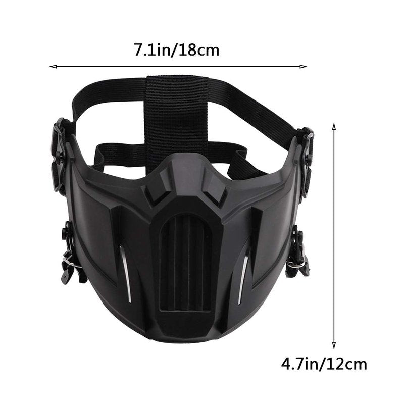 AOUTACC Airsoft Half Face Masks, Creative Half Face Protective Mask Outdoor Game Costume Sports Masks for Adult Men Women CS Hunting Paintball (Black)