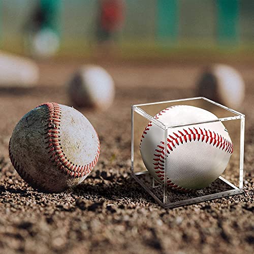 Baseball Display Case - 12 Pack Clear Acrylic Cube Holders