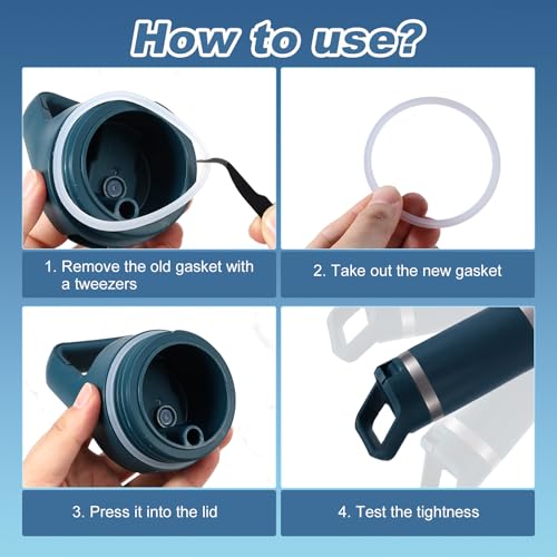 Silicone Water Bottle Gasket Seal Replacement - 3 Pack, 6.9cm Diameter