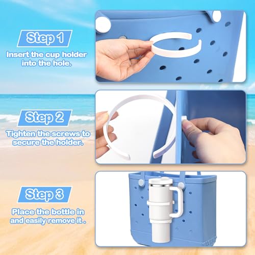 Cup Holder for Bogg Bag - Adjustable Drink Holder - Transparent