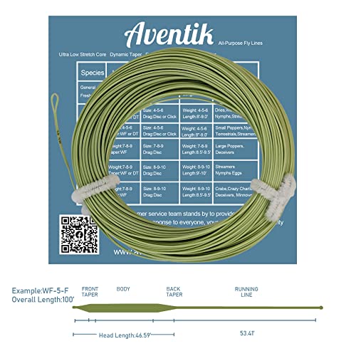 EUPHNG Floating Trout Fly Line Moss Green WF3F 100FT All-Purpose Fishing Line