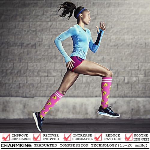 CHARMKING Compression Socks for Women & Men Circulation (8 Pairs)