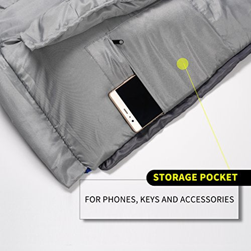 Royal Blue 0 Degree Winter Sleeping Bag for Adults – 74.8in x 30.7in, 5F-32F, Big & Tall