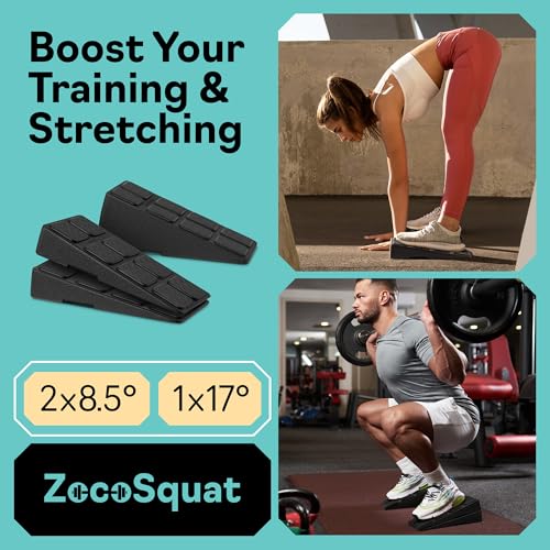 Squat Wedge Block Set - 960 LBS Capacity Slant Board - Classic & Black