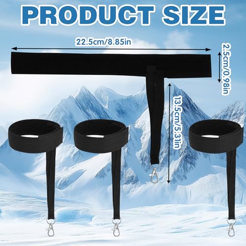 4-Piece Ski Gloves Wrist Strap Set - Elastic Safety Straps