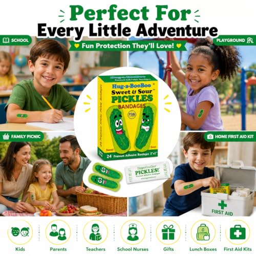 Sweet & Sour Pickles Adhesive Bandages - 24 Ct Box