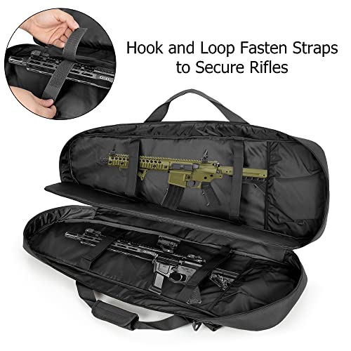 DSLEAF 32-Inch Double Rifle Case Tactical Backpack with Pockets - Black