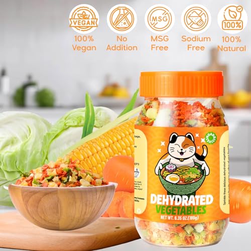 Egcina Dehydrated Mixed Vegetables for Ramen 6.35oz Natural Vegetable Topping