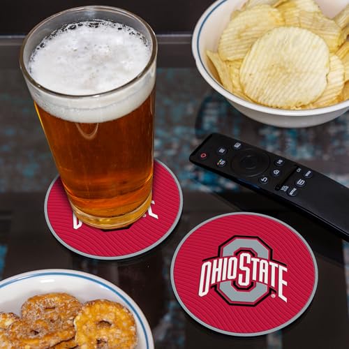 Ohio State Buckeyes Coaster Set - Durable 4-Pack with Non-Slip Design