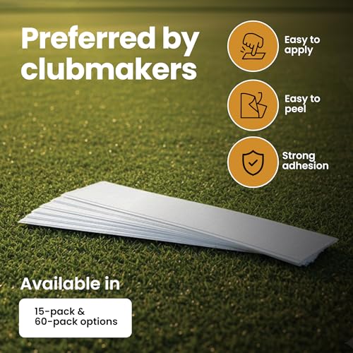 Golf Grip Tape Strips - 15 Pack 2" x 10" Adhesive for Regripping