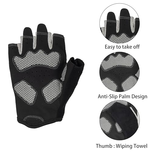 Anti-Slip Breathable Workout Gloves for Gym - Black, Large