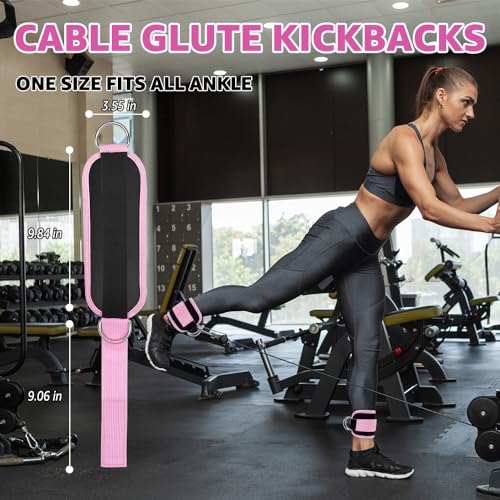 Anemeeoke Rose Adjustable Ankle Straps for Cable Machine Glute & Leg Workout