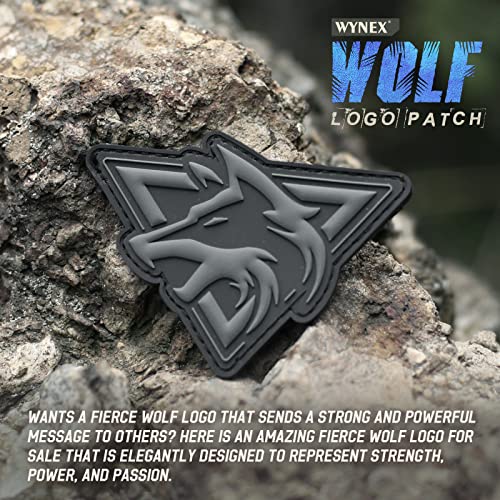 Wolf Morale Patch - Tactical PVC Patches for Backpack, 2 Pcs - Black
