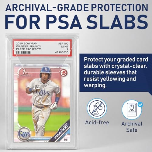 Graded Card Slab Sleeves for PSA Holders - Resealable - 100 Pack