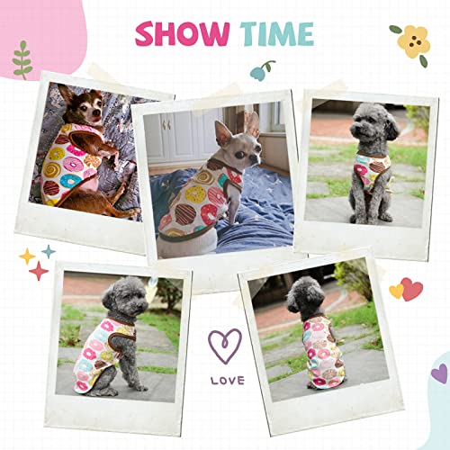 Small Dog Shirt - Cute Cotton Tee for Pets, Coffee Donut, Size S