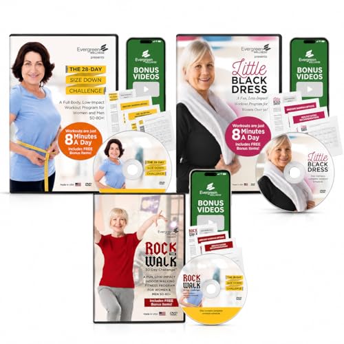 Low Impact Home Exercise DVD Bundle - 28 Day Size Down + Little Black Dress + Rock the Walk