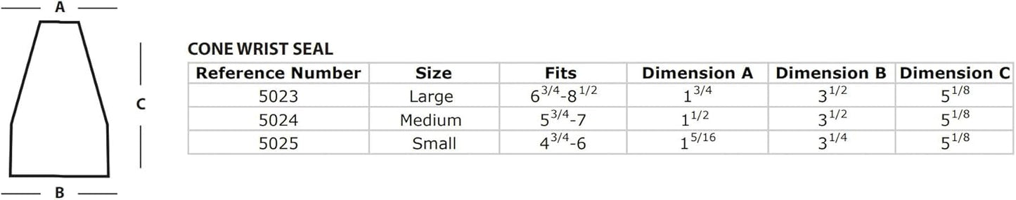 Skiennix Cone-Shaped Latex Wrist Seal - Trimmable for Perfect Fit and Comfort