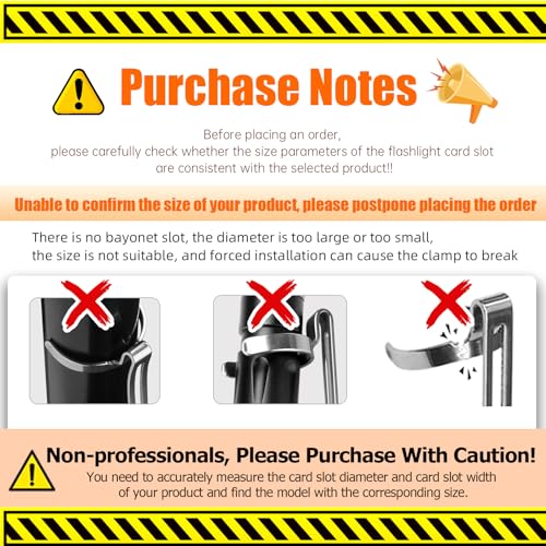 LIGHTFE B119 Flashlight Clip for 11-12 mm Diameter and 3-3.4 mm Slot Width - Stainless Steel Pen Clip for Hat, Pocket, or Bag Use