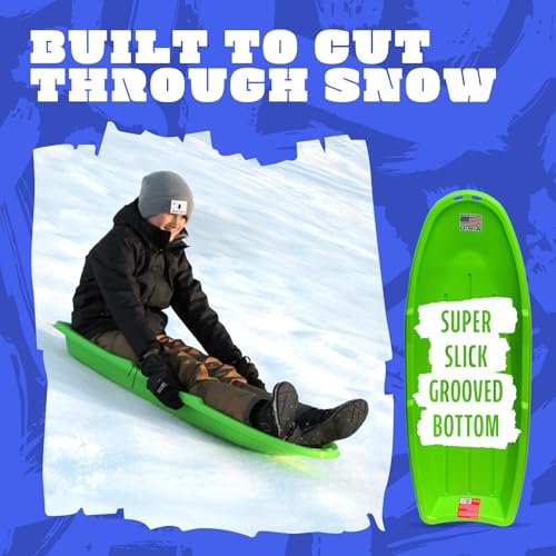 48-Inch Snow Sleds for Kids & Adults - 3-Pack Toboggan Set