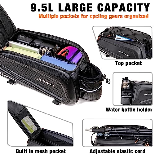 9.5L Waterproof Hard Shell Bike Trunk Bag with Rain Cover