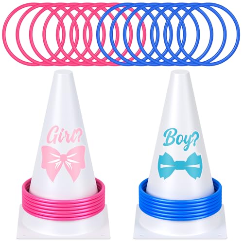 Leitee Gender Reveal Ring Toss Game Set Pink & Blue Party Supplies