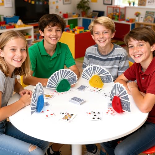 Triangle Card Holder for Playing Cards - 4-Pack, 4 Colors