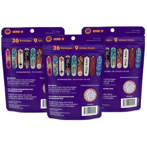 Cool Bandages for Kids & Teens - 108 ct Variety Pack
