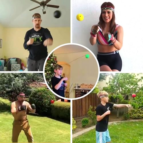 Boxing Reflex Ball Family Pack - 4 Foam Balls & 2 Headbands