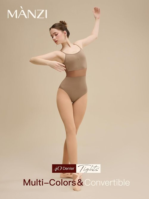 MANZI Convertible Dance Tights for Women - 3 Pairs of Ballet Stockings in Versatile Styles