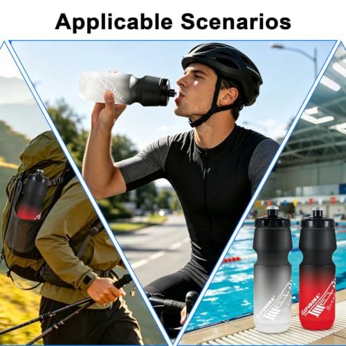750ml BPA-Free Sports Water Bottle - Black/White Gradient