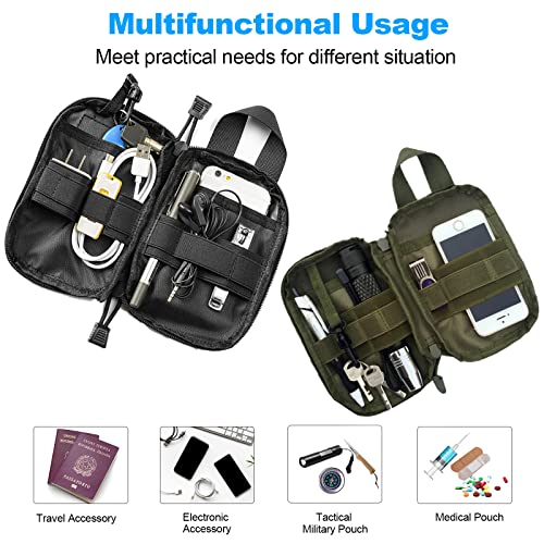 Black Tactical EDC Pocket Organizer Pouch Nylon Molle Multi-Tool Storage