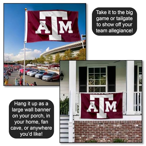 Texas A&M Aggies Large College Flag - 3'x5' Durable Polyester