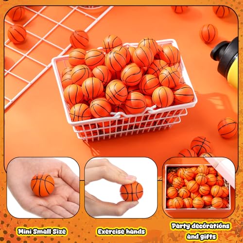 Mini Basketball and Soccer Balls 200 Pcs 1.2 Inch Foam Sports Balls for Kids & Parties - Basketball Variation