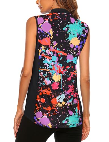 Women's Sleeveless Golf Polo - 1/4 Zip Tennis Tank Top S-2XL