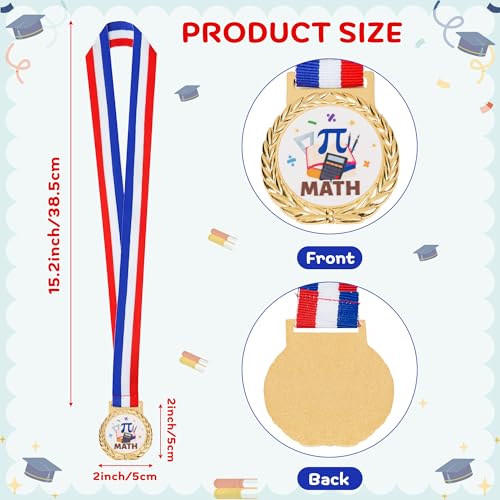 Math Award Medals - 30PCS Gold Winner Medals with Neck Ribbons