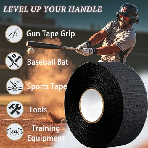 1.5 Inch x 65 FT Tactical Grip Tape - Non-Slip Adhesive Wrap for Guns, Hockey, Tools