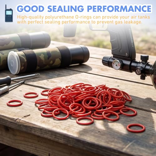 100-Pack Polyurethane O-Rings for CO2 Air Tanks - 13.8 x 1.9mm