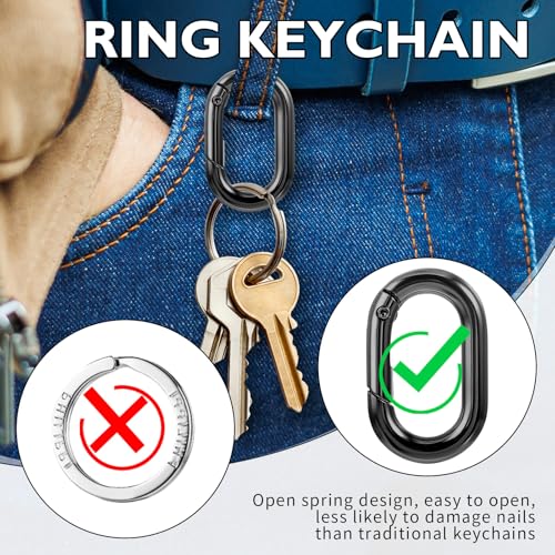 10Pcs Mini Carabiner Clips - Heavy Duty Black Spring Snap Hooks