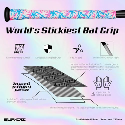 Supacaz Super Sticky Kush Baseball Bat Tape - Splat Oil Slick 1.1mm