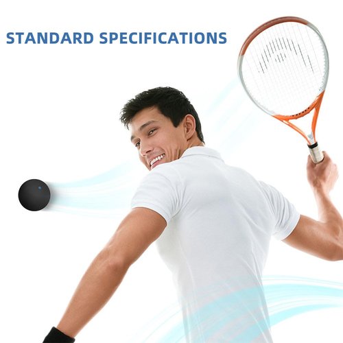 NUOBESTY 3 Pack Squash Balls Mixed Speeds, Single Blue Red Yellow Dot Rubber Ball Set, Training Practice Racquetball for Beginners to Advanced Players, Competition, Sports Accessories