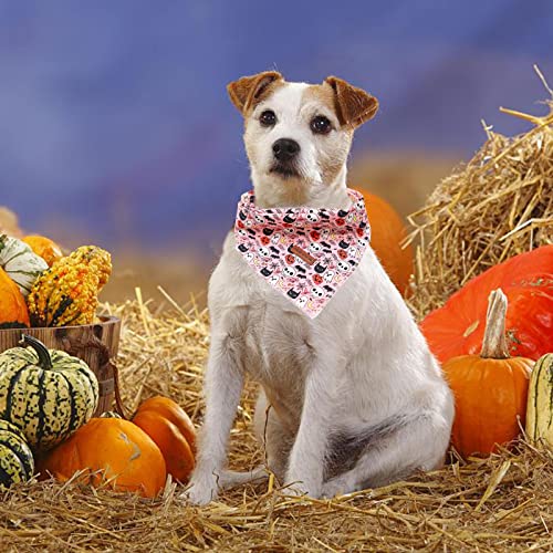 Halloween Pumpkin Dog Bandana - Washable Cotton Puppy Scarf - Large