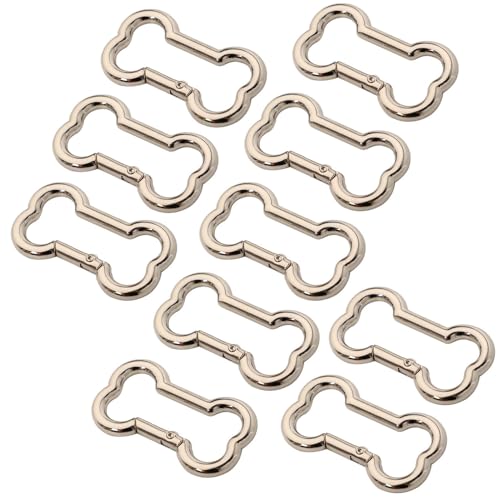 Silver Bone-Shaped Alloy Spring Trigger Snap Buckles 10 Pcs for Dog Collars & Bags