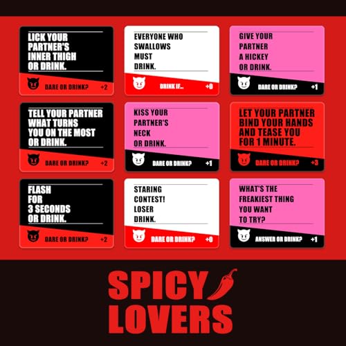 Couples Drinking Game for Date Night - Fun Spicy Lovers