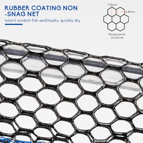 QualyQualy Rubber Foldable Fishing Net 40 Inch Hoop for Fish, Shrimp & Crawfish